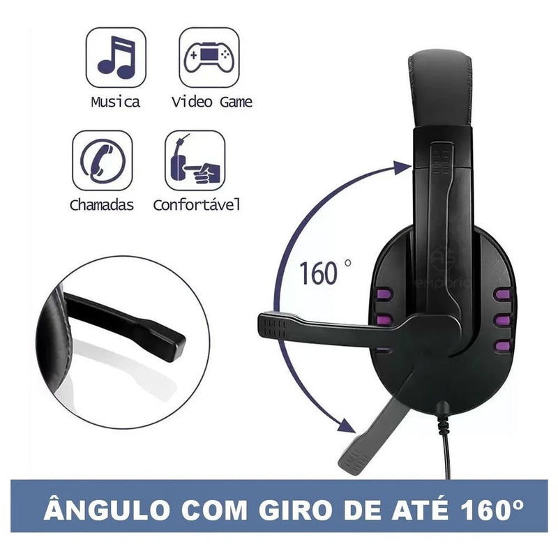 Fone de Ouvido Gamer Headset com microfone