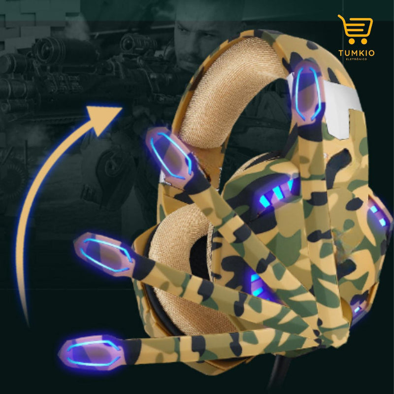 Fone De Ouvido Headset Gamer Camuflado