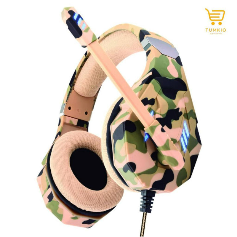 Fone De Ouvido Headset Gamer Camuflado