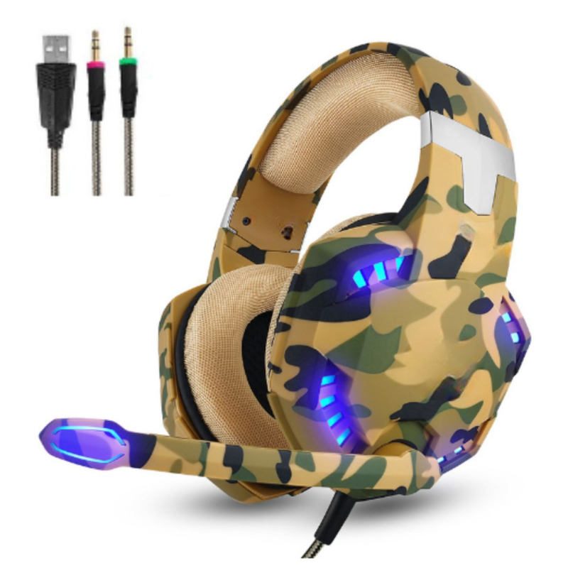 Fone De Ouvido Headset Gamer Camuflado