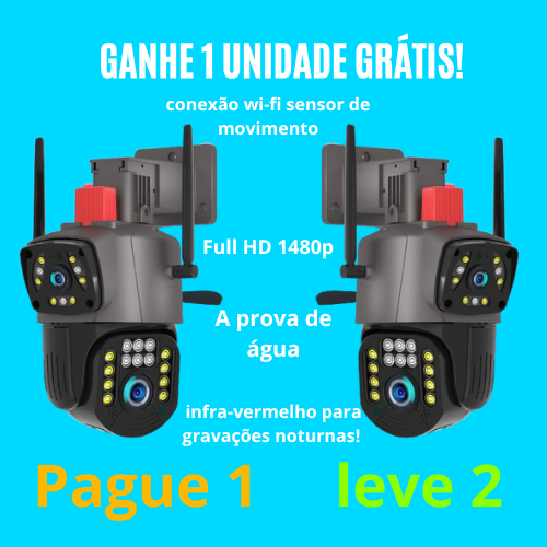 Câmera Duplha 5g wi-fi Full HD 1480p , A prova de água