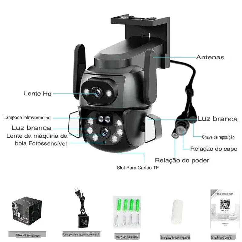 Câmera 4k com 2 lentes super zoom+ cartão de 64gb de brinde hoje